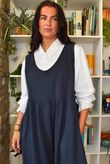 Body Stretch Cotton Ruffle Layer Shirt White